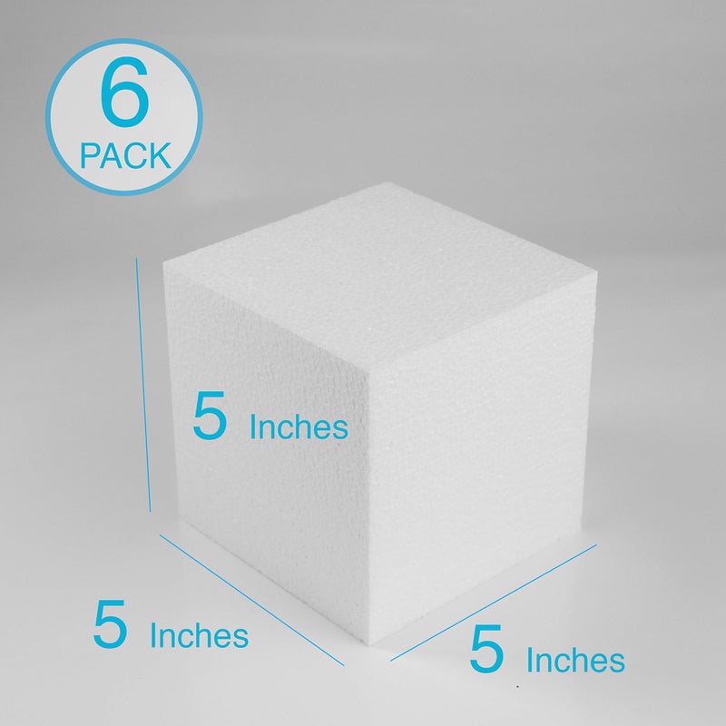 SilverlakeLLC Silverlake 5x5x5 Craft Foam Cubes for Styrofoam Block Projects (6-Pack) - Image 3